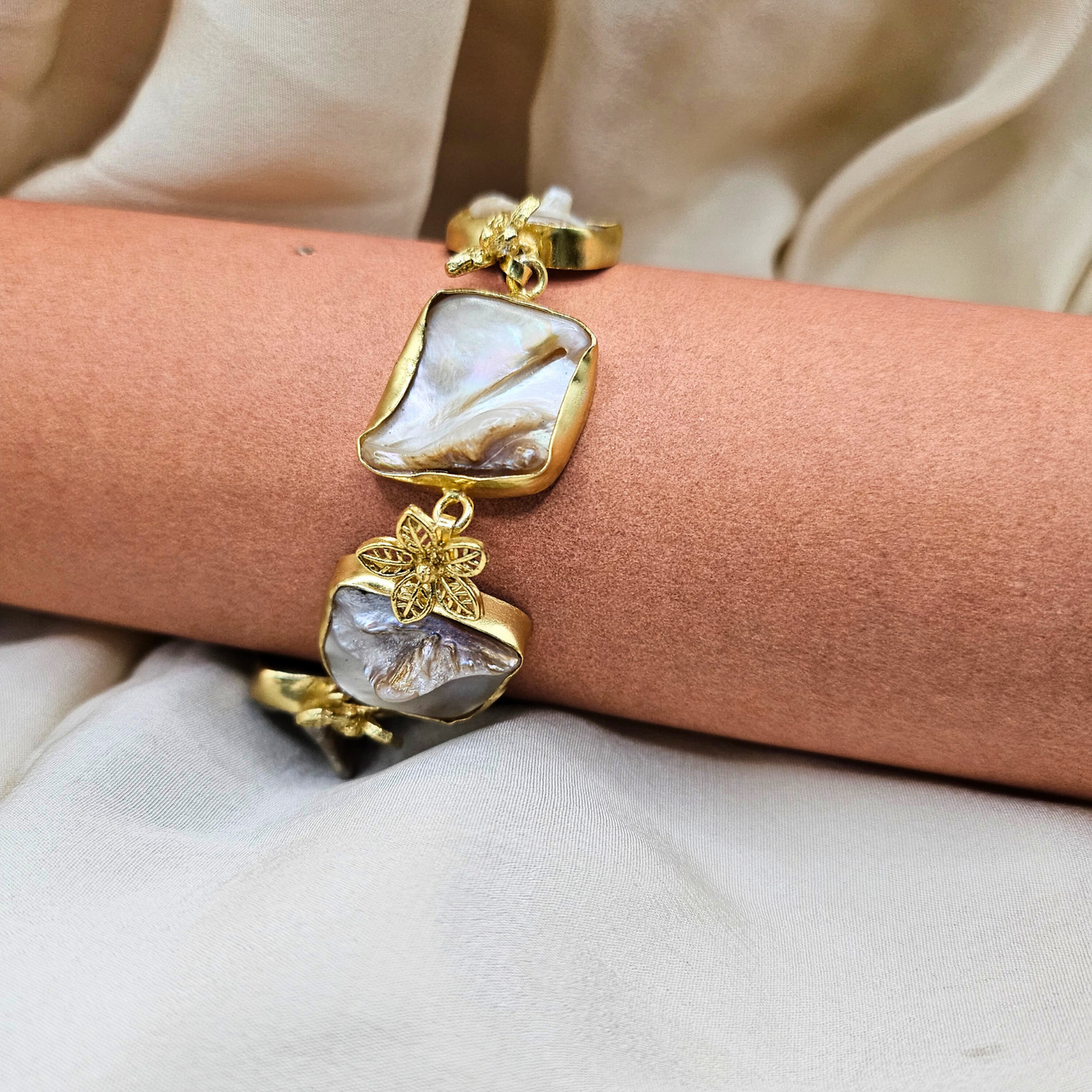 Baroque Pearl Bracelet and Ring Combo