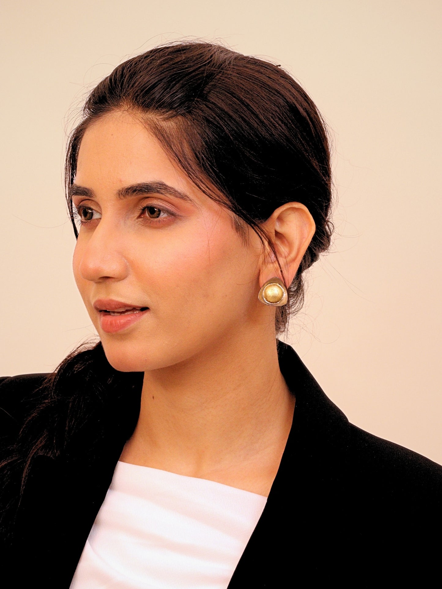 Viana Jewels Ziya Dual Tone Brass Earrings for Women 18K Gold Plated Handmade