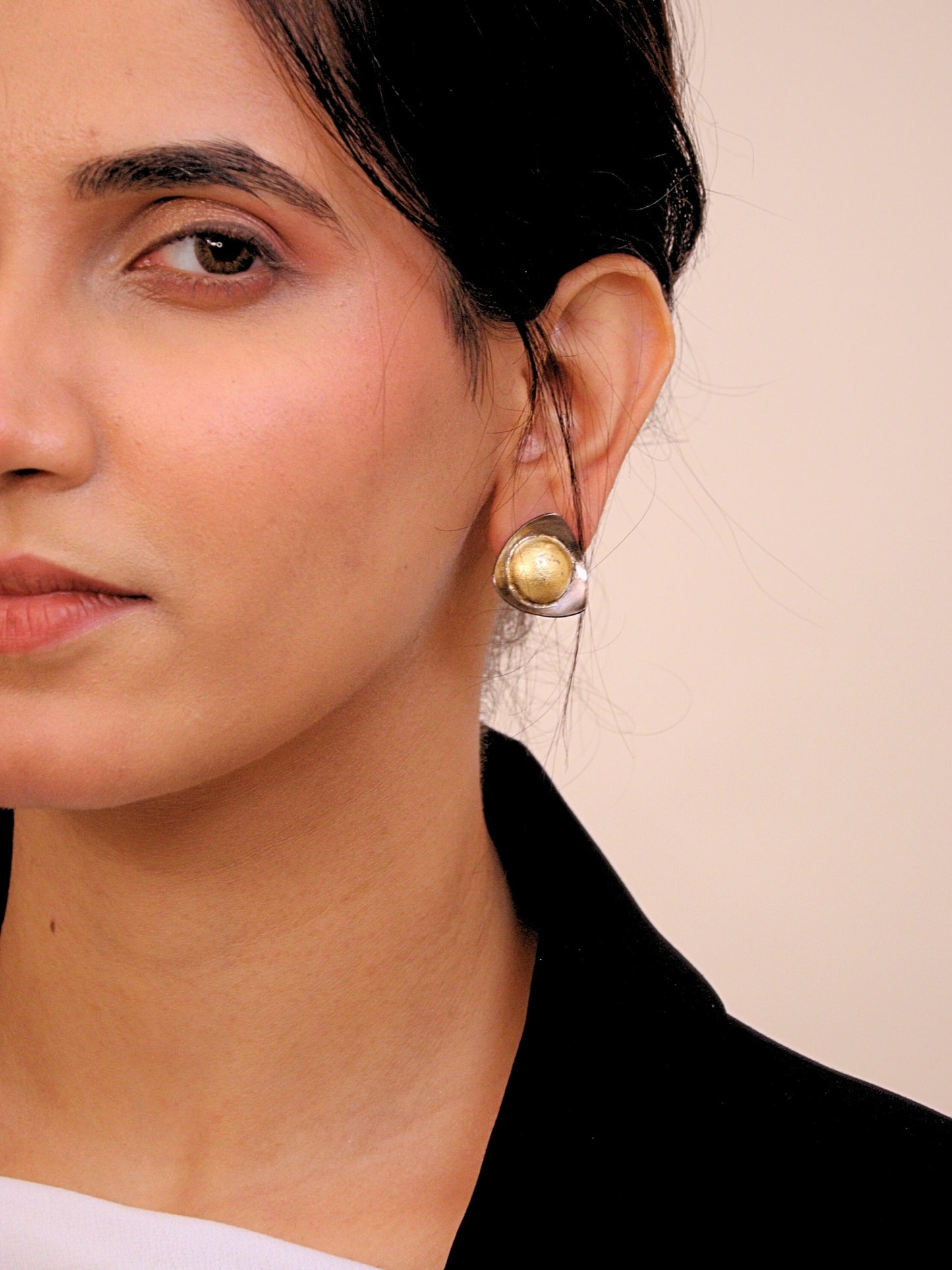 Viana Jewels Ziya Dual Tone Brass Earrings for Women 18K Gold Plated Handmade