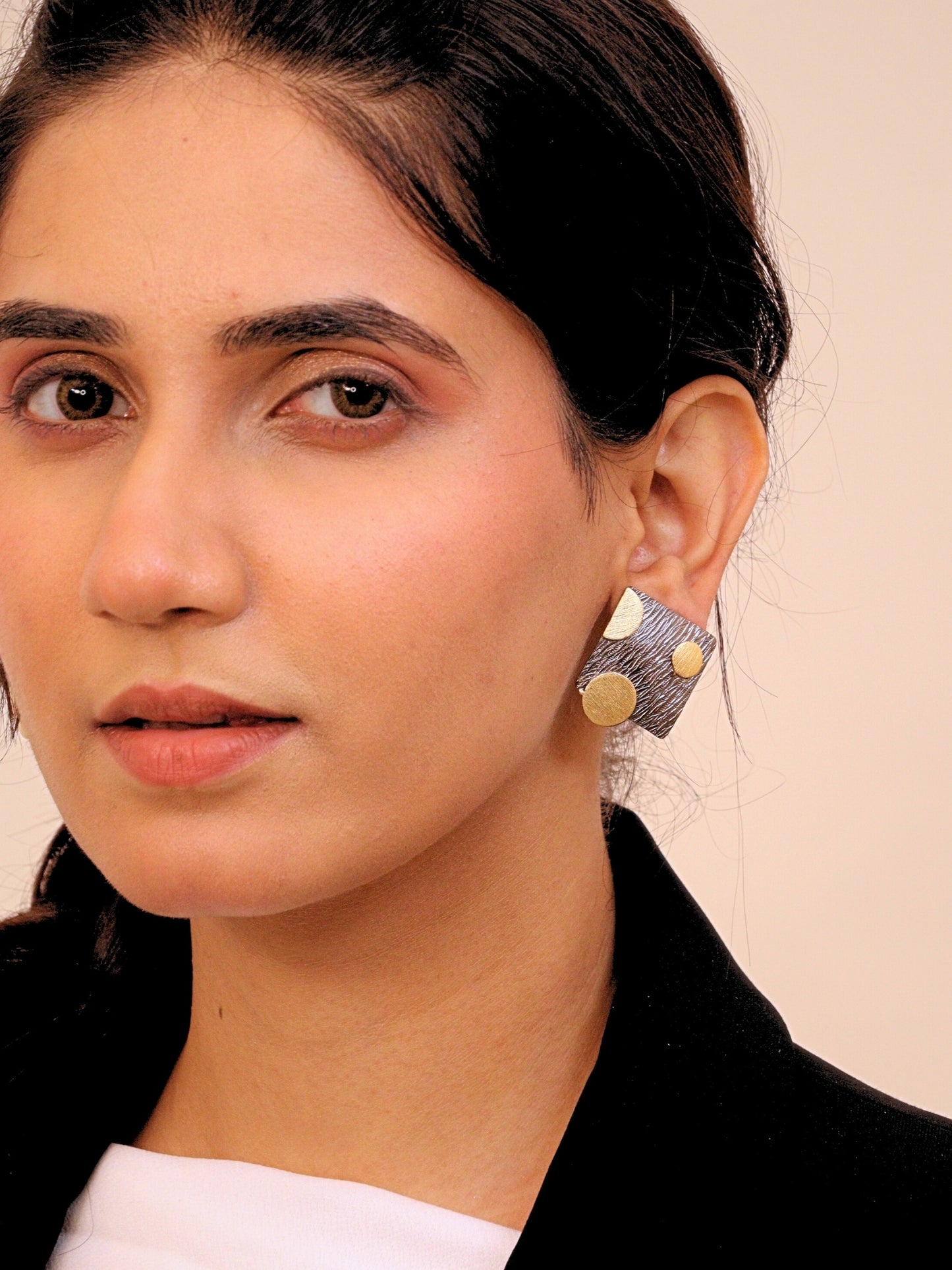Viana Jewels Nyra Dual Tone Brass Earrings for Women 18K Gold Plated Handmade