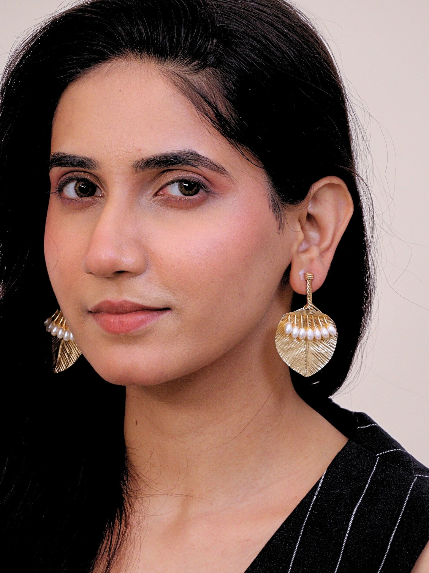 Viana Jewels Siaa Brass Earrings for Women 18K Gold Plated Handmade