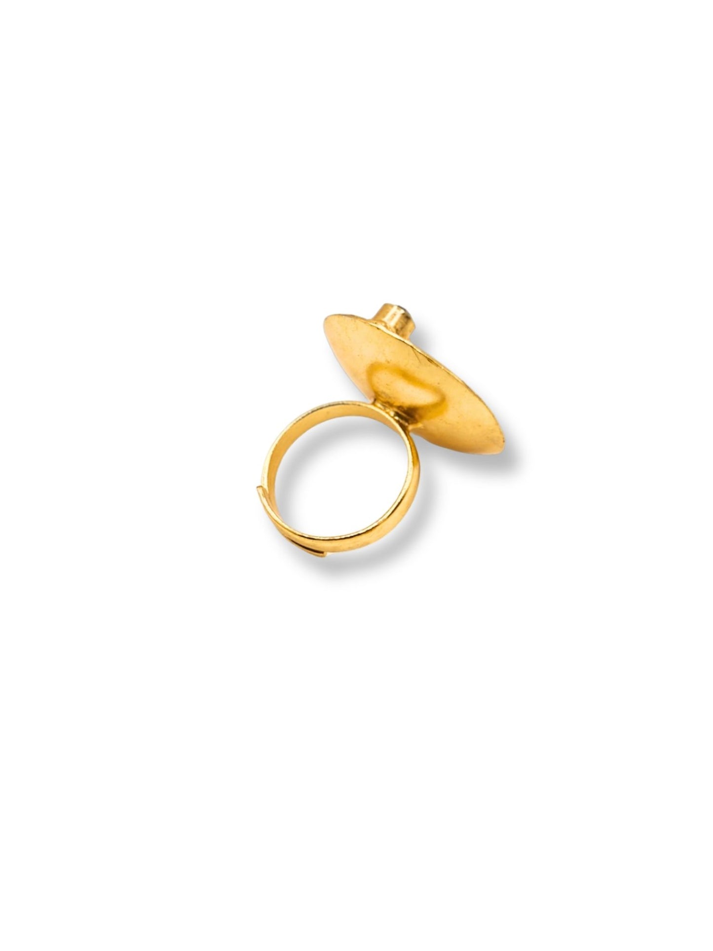 Viana Jewels Kamakshi Adjustable Brass Ring for Women 18K Gold Plated Handmade