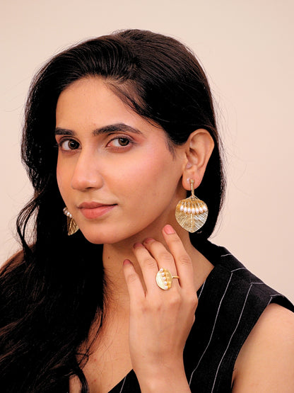 Viana Jewels Siaa Brass Earrings for Women 18K Gold Plated Handmade