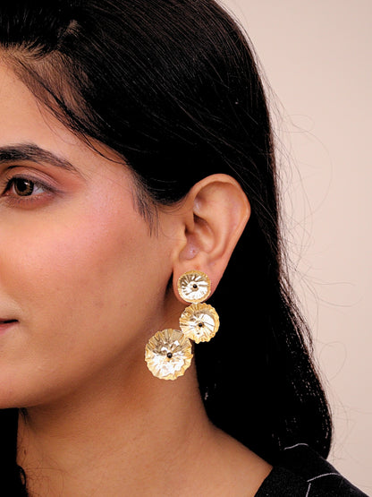 Viana Jewels Gulkari Brass Earrings for Women 18K Gold Plated Handmade