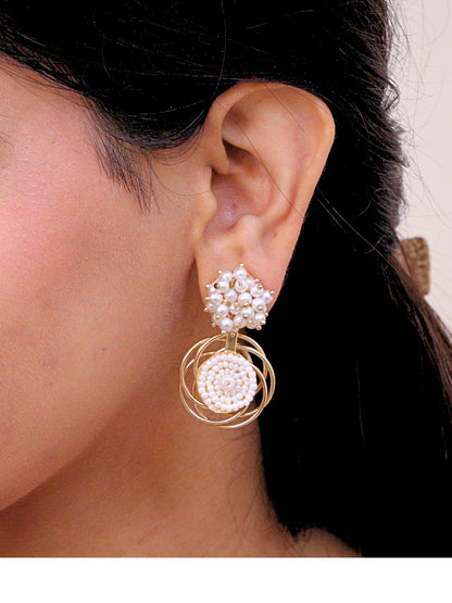 Viana Jewels Gulrukh Brass Earrings for Women 18K Gold Plated Handmade