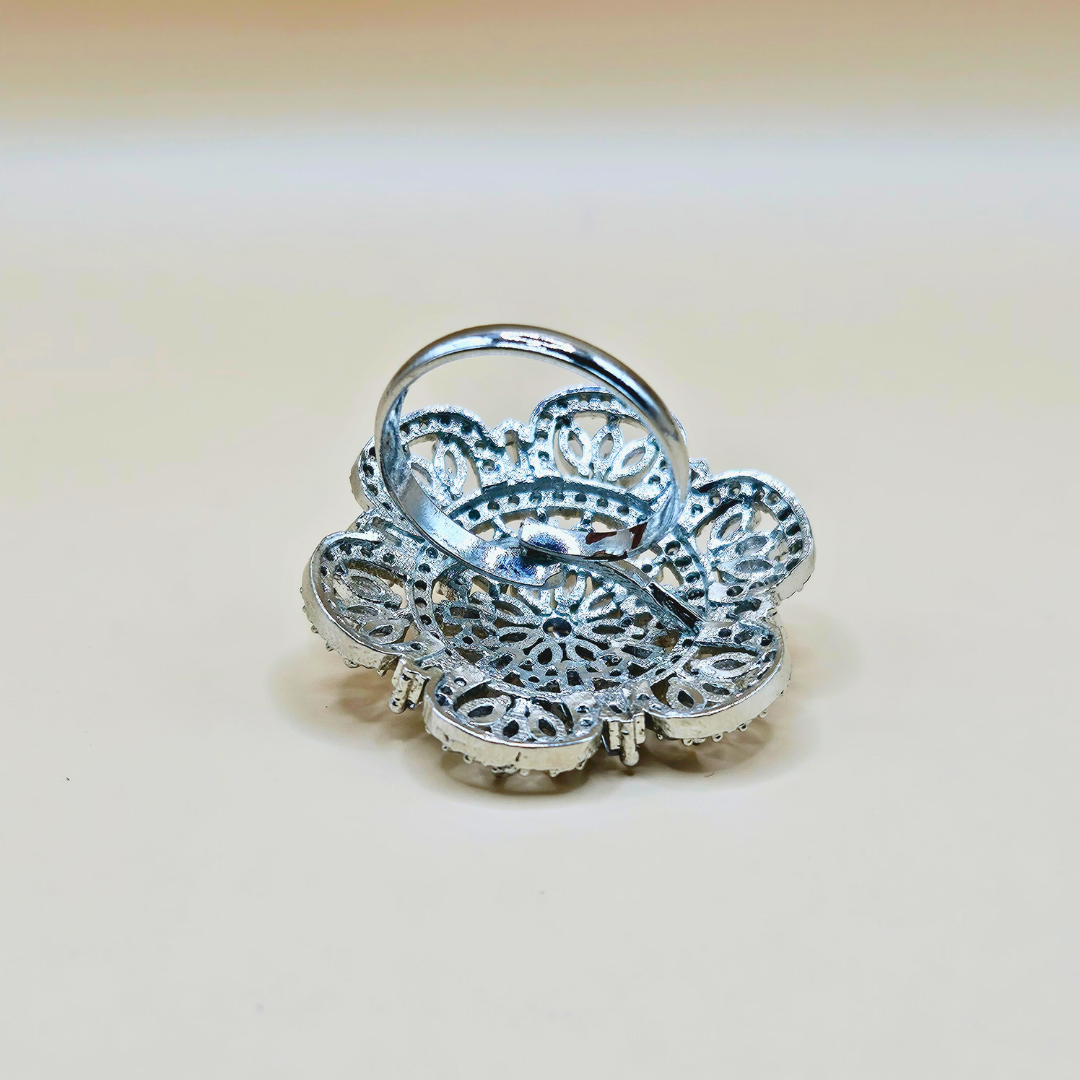 Shinning Silver AD adjustable ring