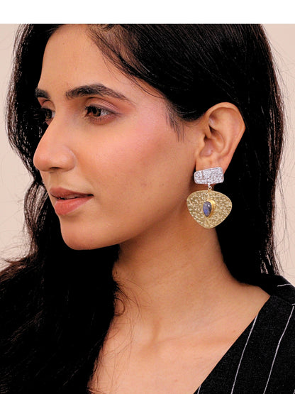 Viana Jewels Kanak Dual Tone Brass Earrings for Women 18K Gold Plated Handmade