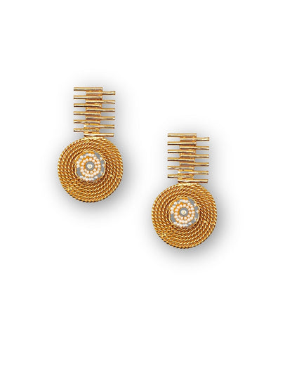 Viana Jewels Mahtabi Brass Earrings for Women 18K Gold Plated Handmade