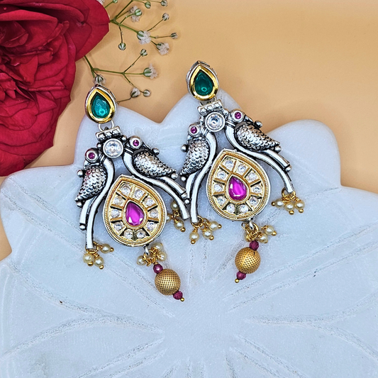 Pachi Kundan Panchi Earrings