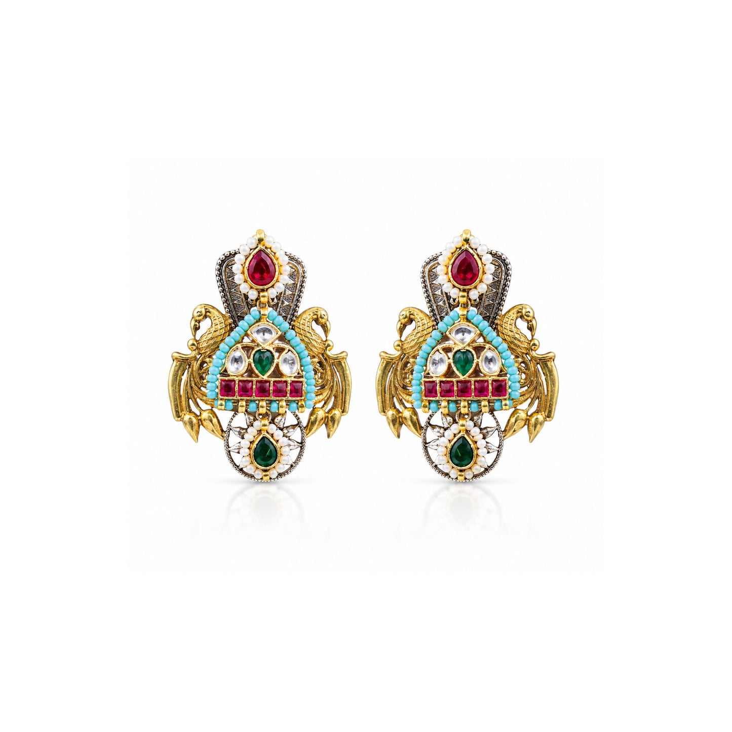 Viana Jewels Meher Pachi Kundan Earrings