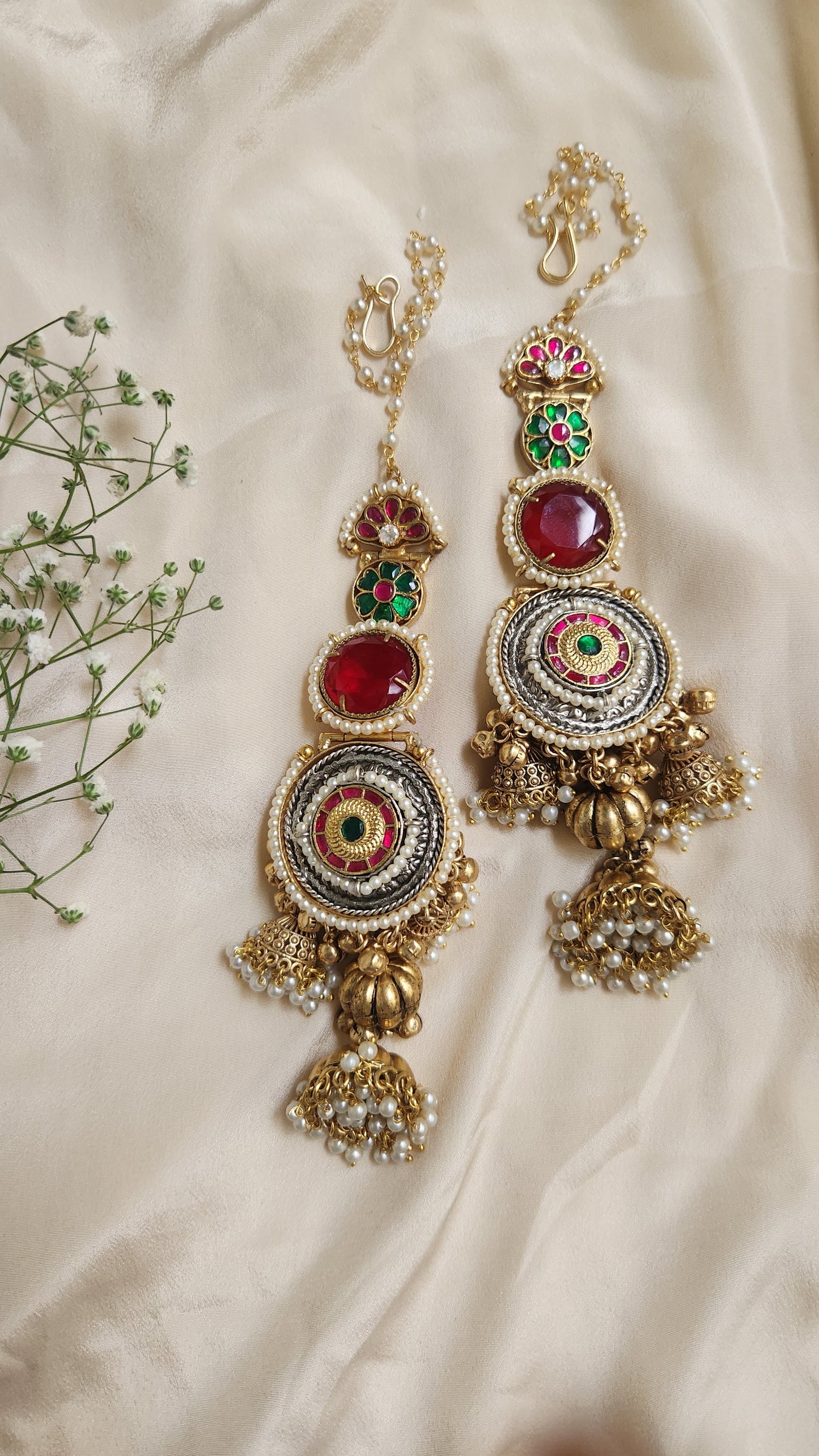 Dilbar Kaan Chain Kashmiri Earrings