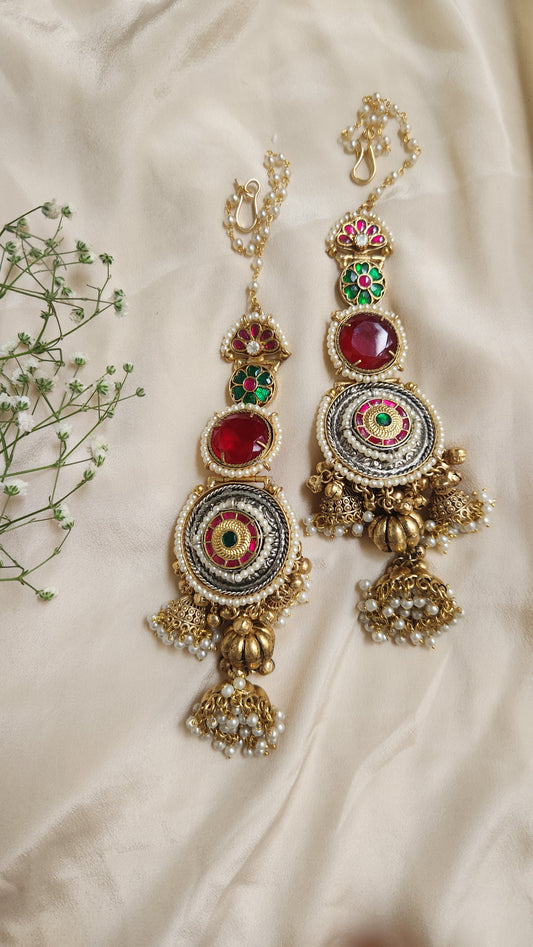 Dilbar Kaan Chain Kashmiri Earrings