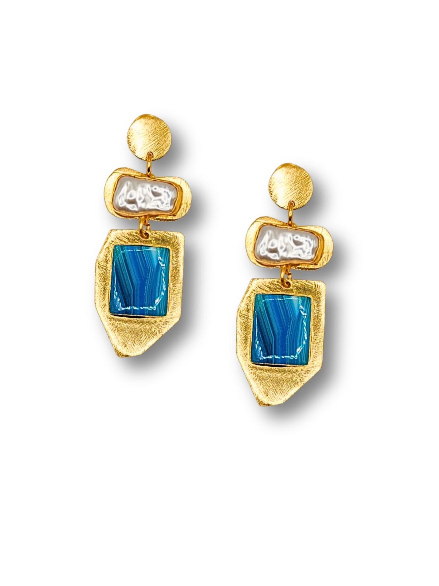 Viana Jewels Naqqashi Brass Earrings for Women 18K Gold Plated Handmade