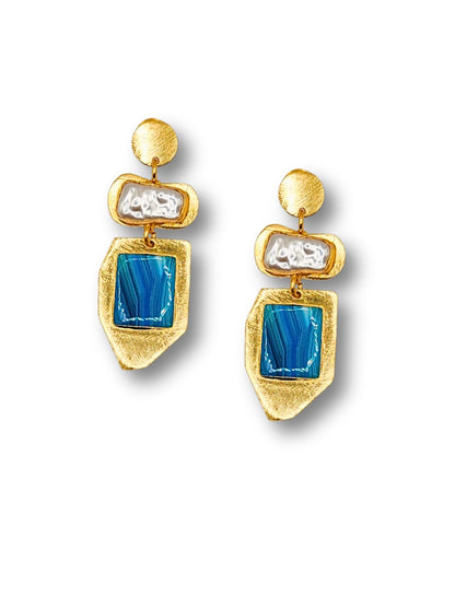 Viana Jewels Naqqashi Brass Earrings for Women 18K Gold Plated Handmade