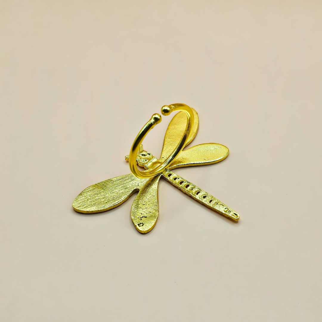 Statement Dragonfly brass ring