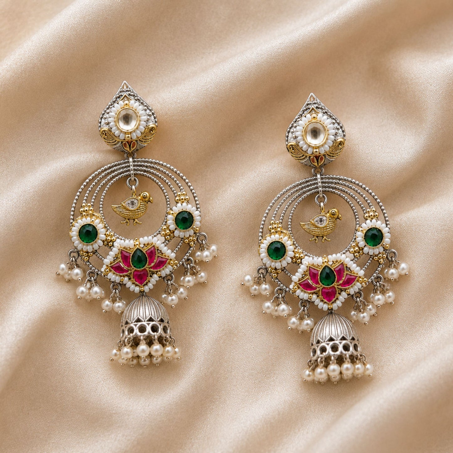 Viana Jewels Vedika Traditional Pachi Kundan Earrings