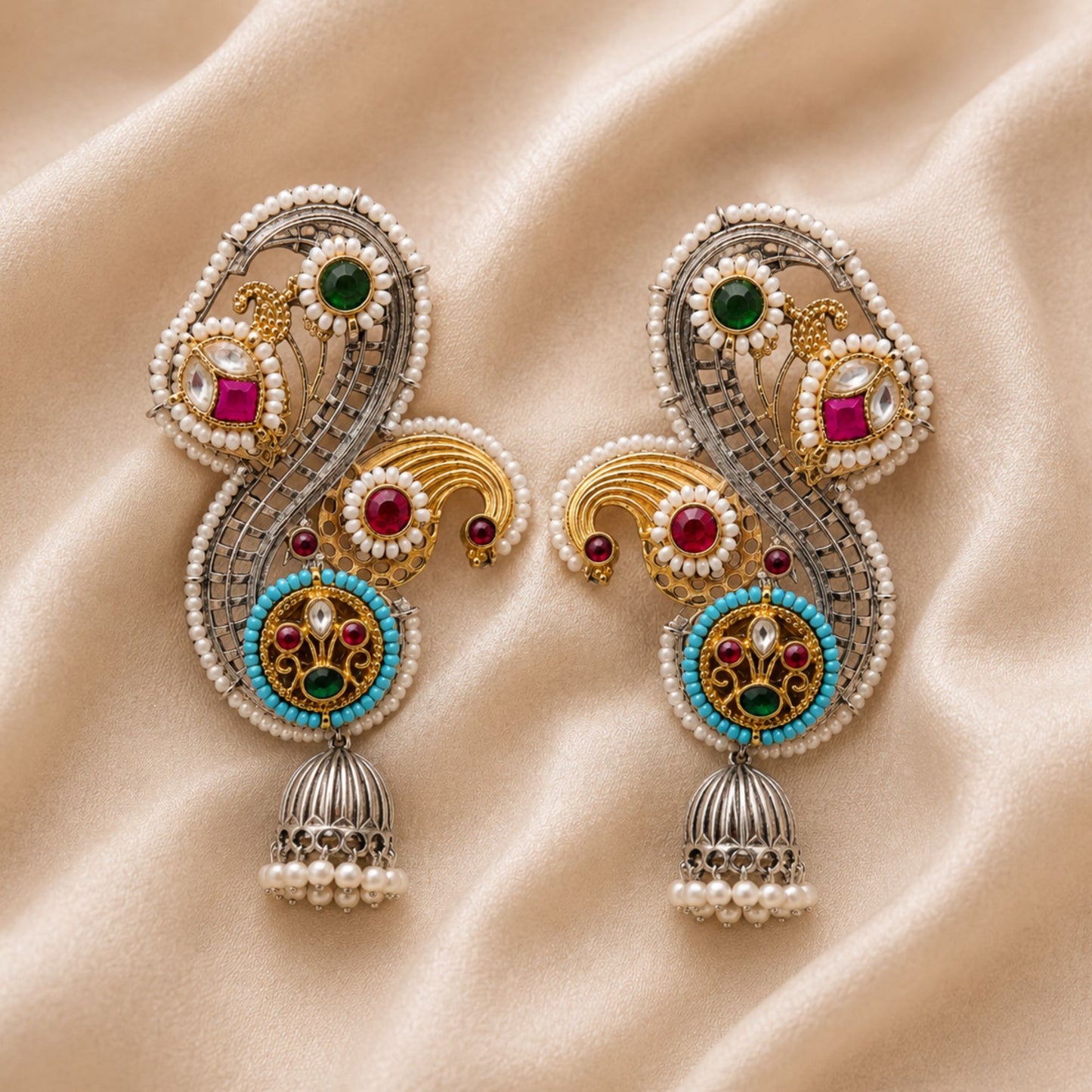 Viana Jewels Gauri Pearl Pachi Earrings