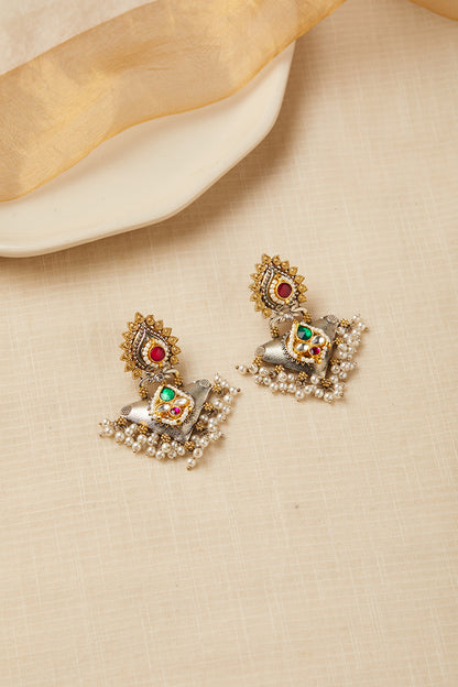 Viana Jewels Yamini Royal Pachi Kundan Earrings