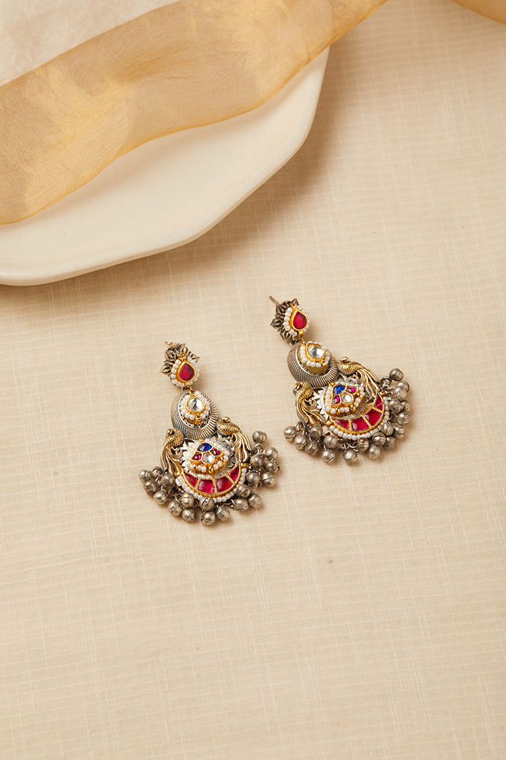 Viana Jewels Madhavi Floral Pachi Earrings