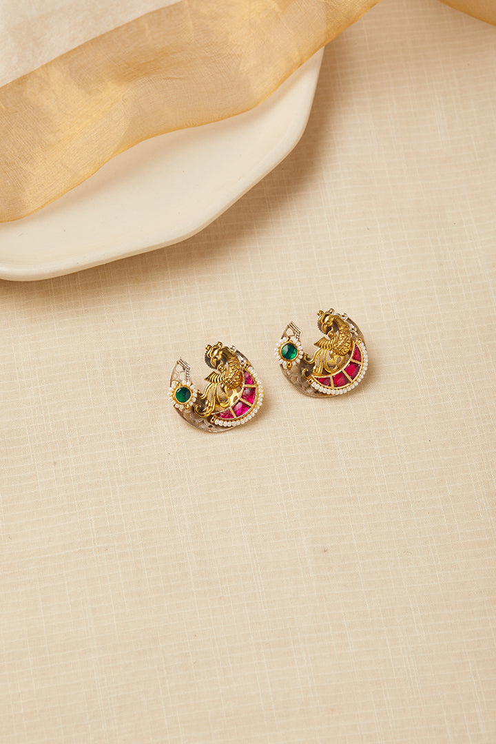 Viana Jewels Aabha Handcrafted Pachi Kundan Earrings