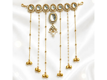 VIANA JEWELS Saundarya Rajwadi Kundan Hair Chain For Women
