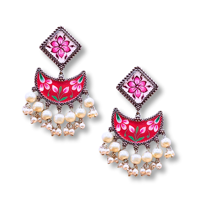 Mandira Silver Meenakari Chandballi