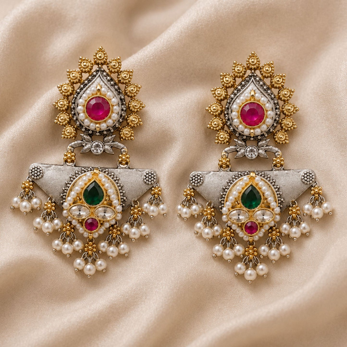 Viana Jewels Yamini Royal Pachi Kundan Earrings