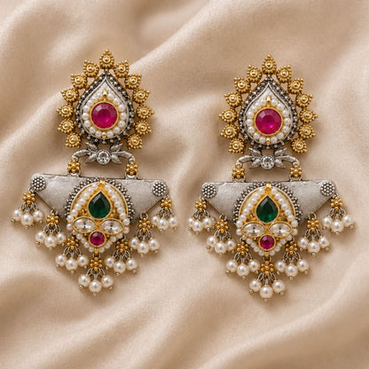 Viana Jewels Yamini Royal Pachi Kundan Earrings