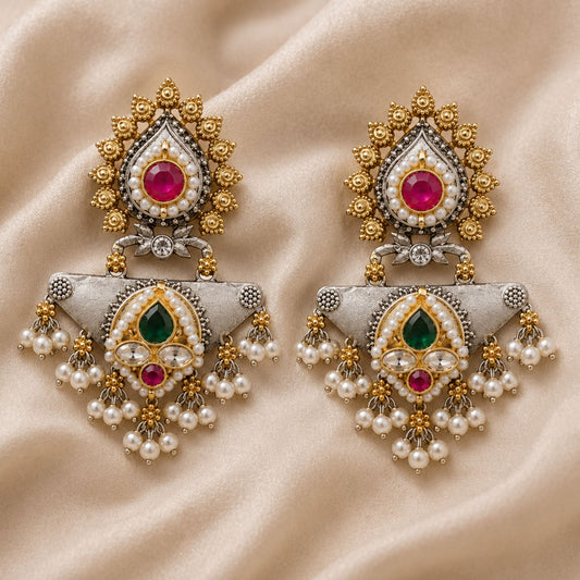 Viana Jewels Yamini Royal Pachi Kundan Earrings