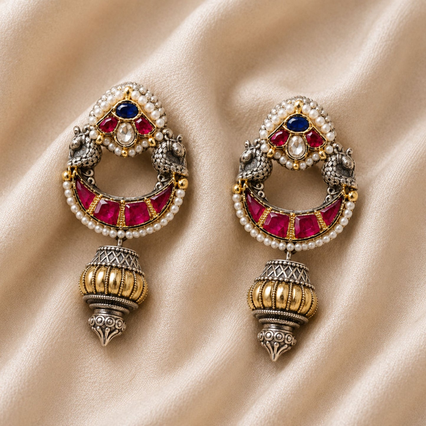 Viana Jewels Aarna Heritage Pachi Kundan Earrings
