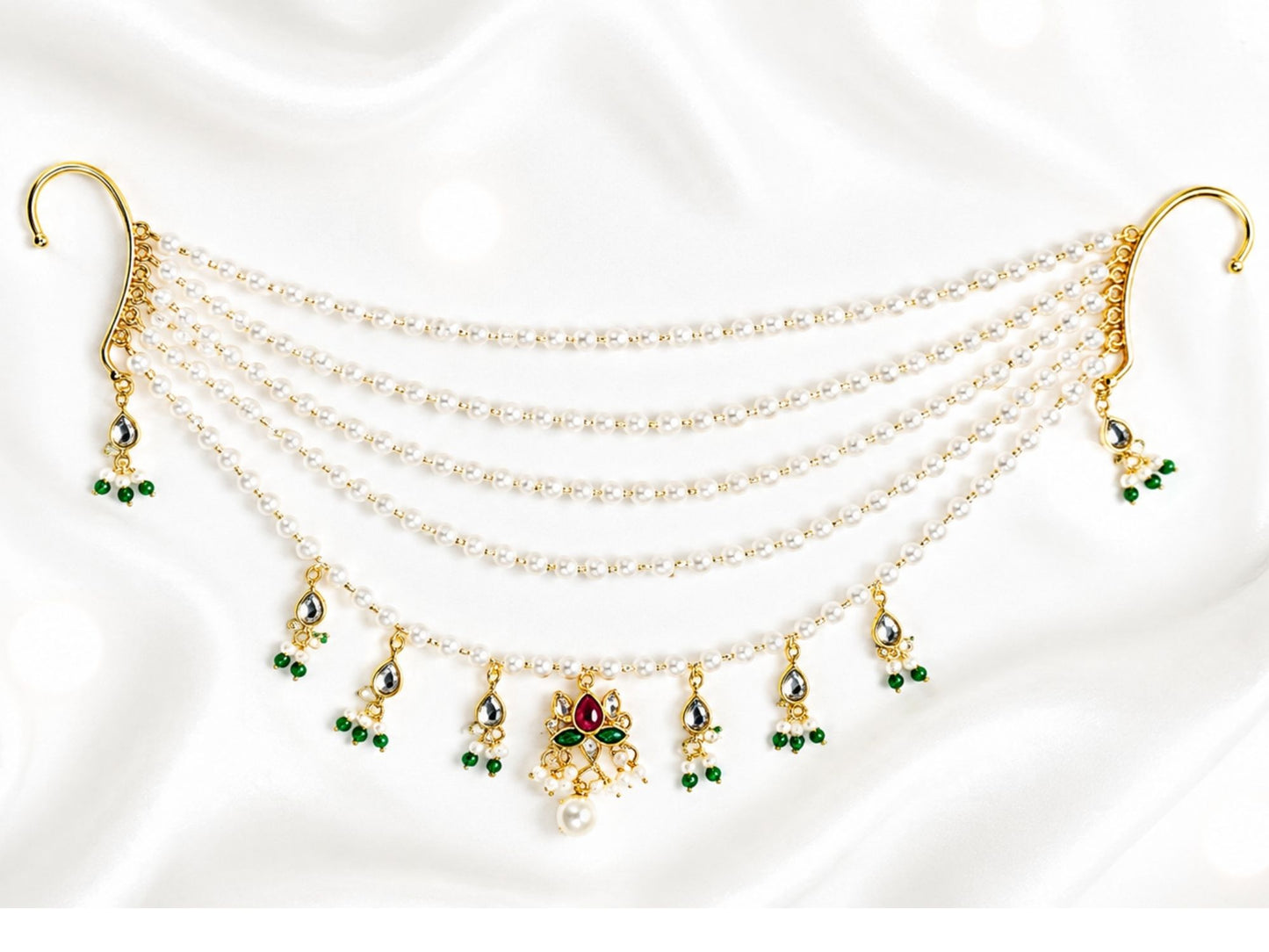 VIANA JEWELS Saundarya Kundan Kesh Jaal Hair For Women