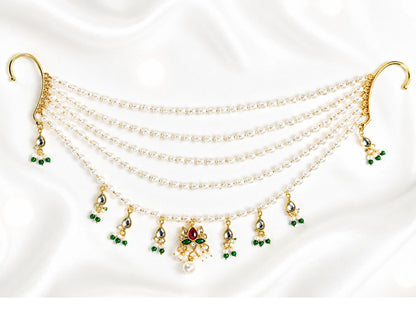 VIANA JEWELS Saundarya Kundan Kesh Jaal Hair For Women