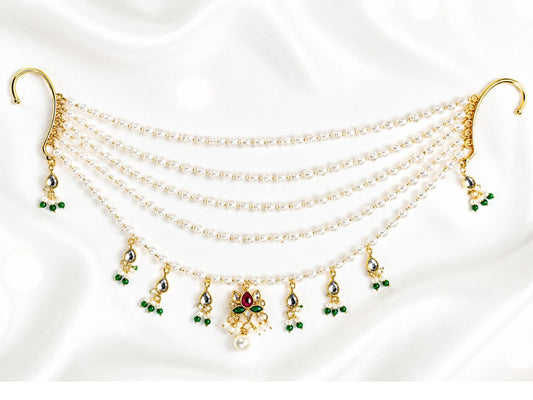 VIANA JEWELS Saundarya Kundan Kesh Jaal Hair For Women