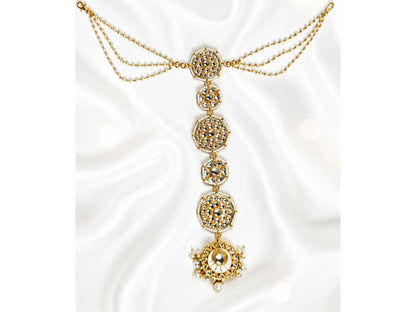 VIANA JEWELS Saundarya Meena Kesh Lata Hair Chain For Women