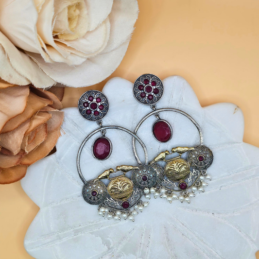 Regal Dual-tone Chandbali Earrings