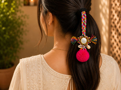VIANA JEWELS Chamki Charm Hanging Boho Rubber Band For Women