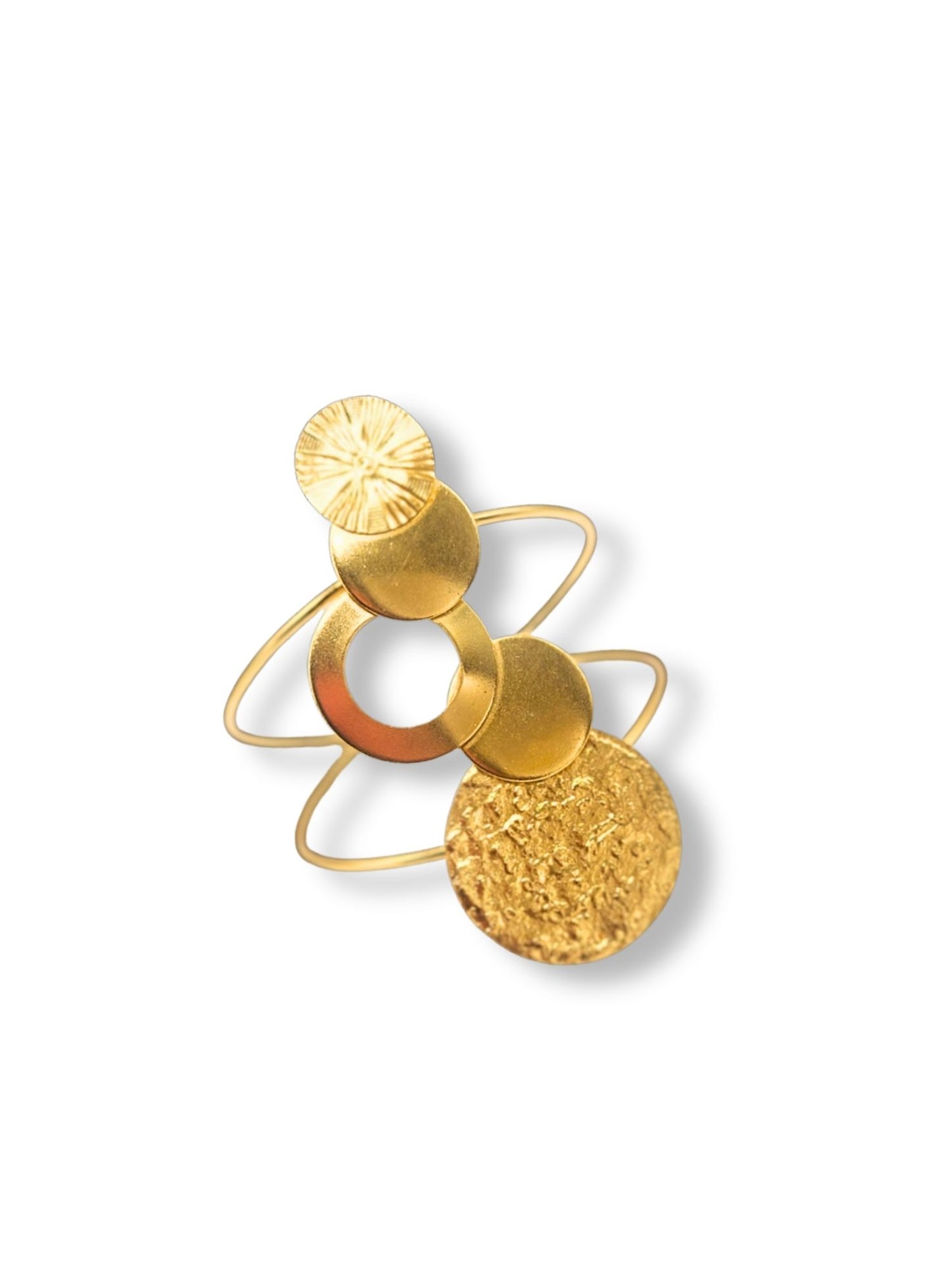 Viana Jewels Kanchan Adjustable Brass Handcuff for Women 18K Gold Plated