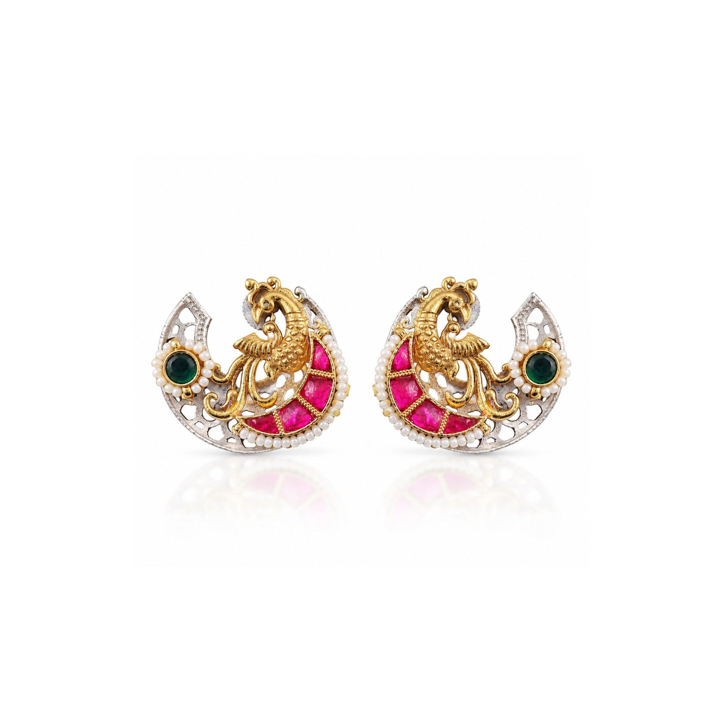 Viana Jewels Aabha Handcrafted Pachi Kundan Earrings
