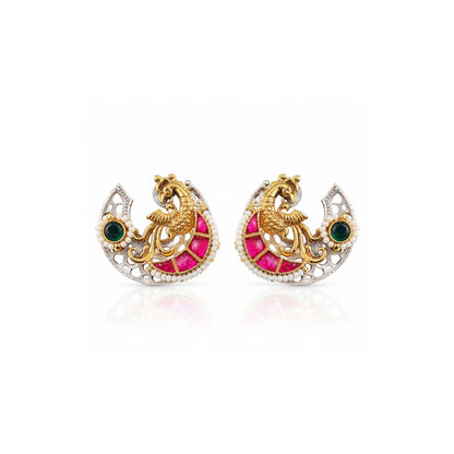 Viana Jewels Aabha Handcrafted Pachi Kundan Earrings