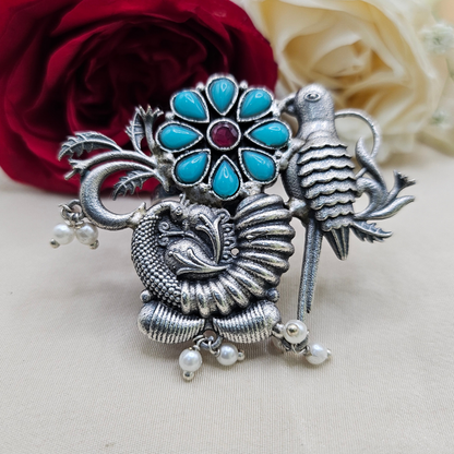 Rajasthani Jewel Silver Replica Ring