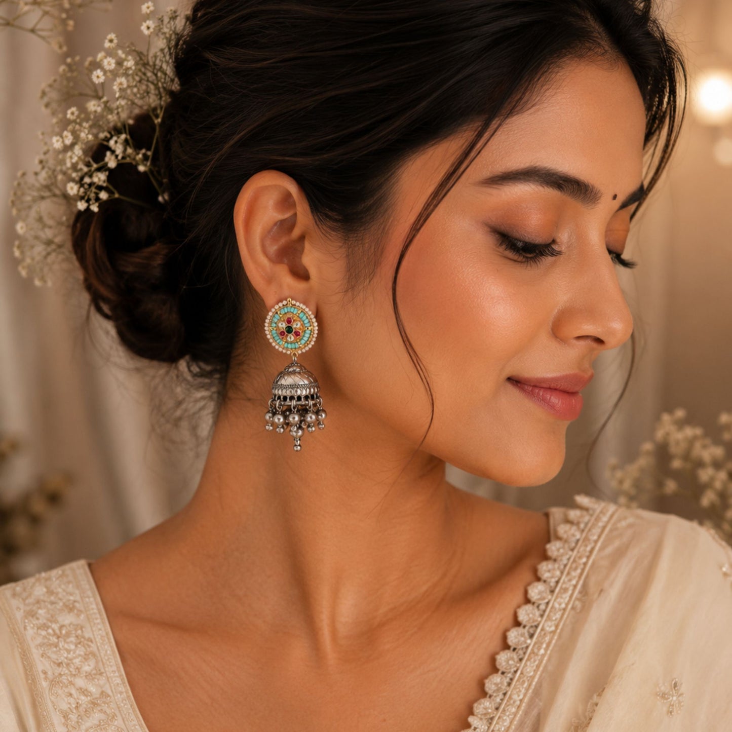 Viana Jewels Ira Classic Pachi Kundan Earrings