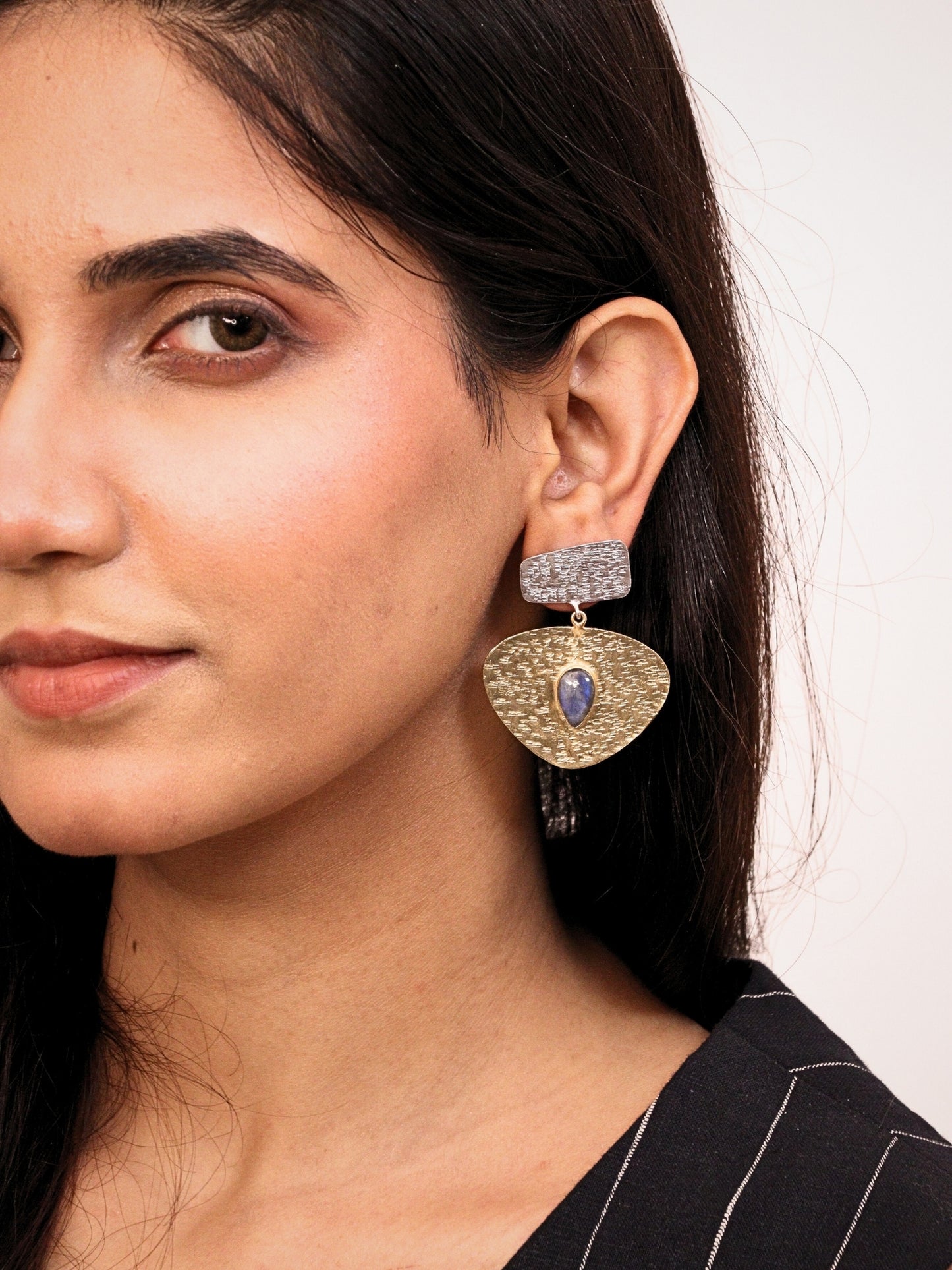Viana Jewels Kanak Dual Tone Brass Earrings for Women 18K Gold Plated Handmade