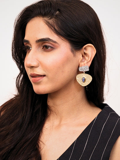 Viana Jewels Kanak Dual Tone Brass Earrings for Women 18K Gold Plated Handmade