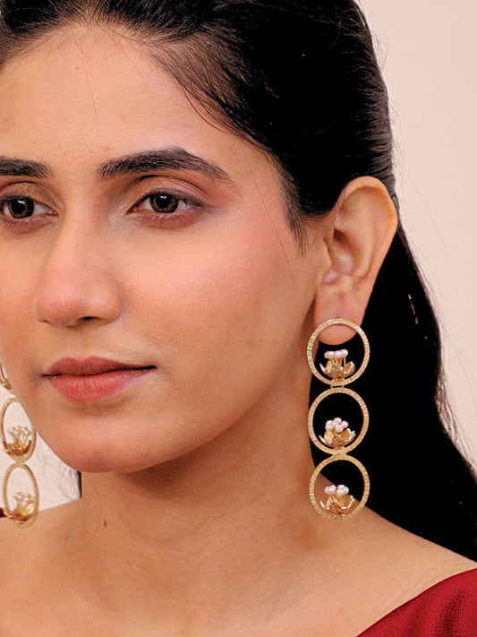 Viana Jewels Meherbaan Brass Earrings for Women 18K Gold Plated Handmade