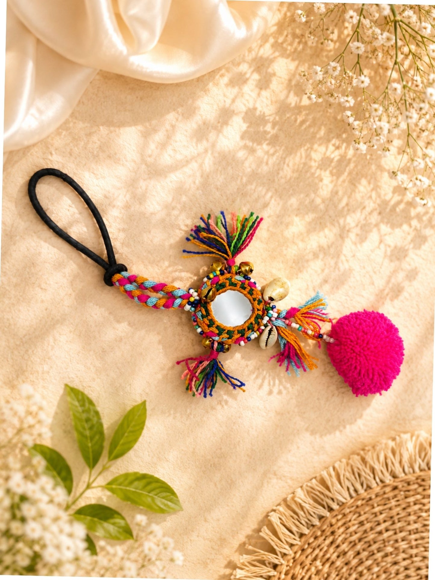 VIANA JEWELS Chamki Charm Hanging Boho Rubber Band For Women