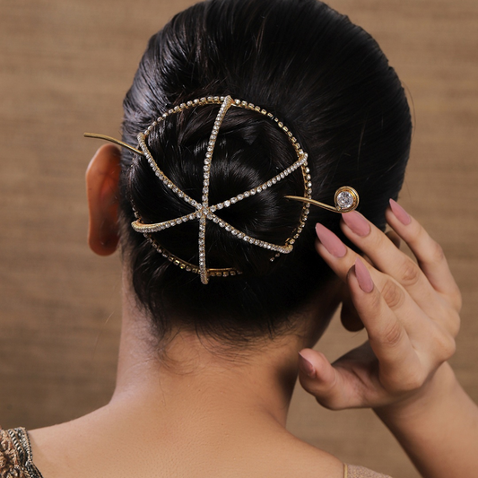 Rhinestone Hair Bun Cage Accessory