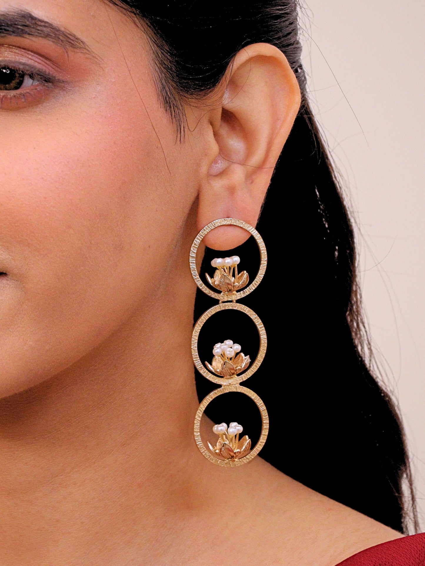 Viana Jewels Meherbaan Brass Earrings for Women 18K Gold Plated Handmade
