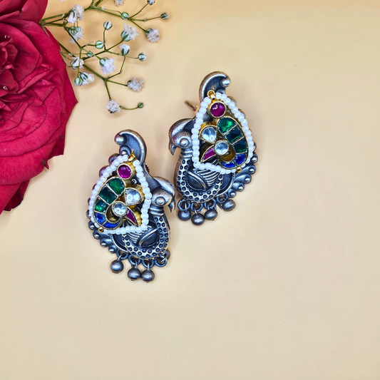 Ethnic Peacock Navratri Studs