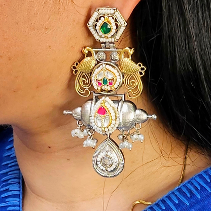 Pachi Pankhudi Navratri Earrings