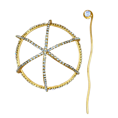 Rhinestone Hair Bun Cage Accessory